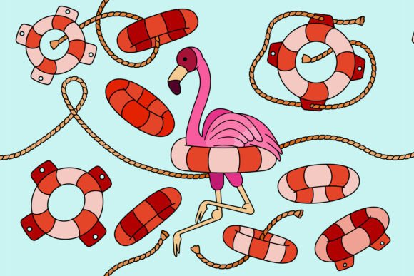 Beach Flamingo Doodle Art Fun: A Creative Asset for Modern Branding and Design