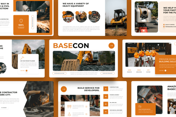 Construction Company Profile Powerpoint: Build Credibility with Basecon Template