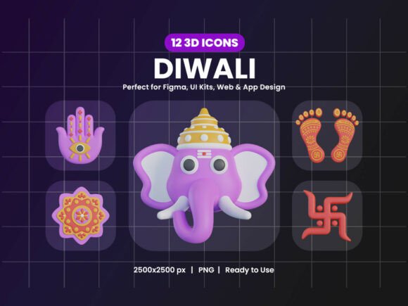 Diwali 3D Icon Pack: A Fresh Take on Festive Visuals