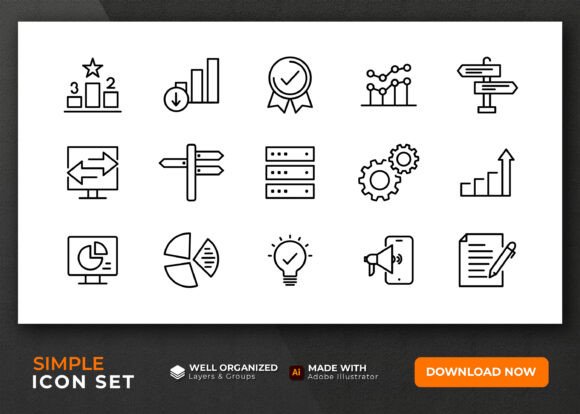 Elevating Data Stories with a Data Analysis Thin Line Icon Set