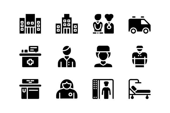 Hospital Medical Vector Silhouette for Healthcare Projects
