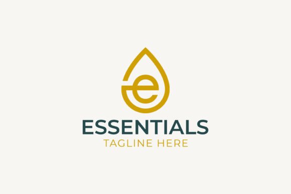 Letter E and Water Drip Logo Concept: A Modern Emblem for Fluid Brand Identity