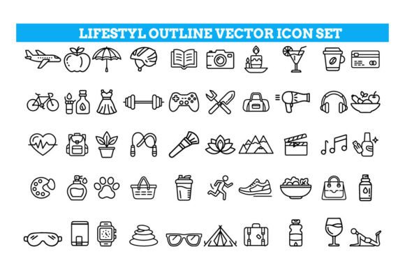 Lifestyle Outline Vector Icon Set – Dail