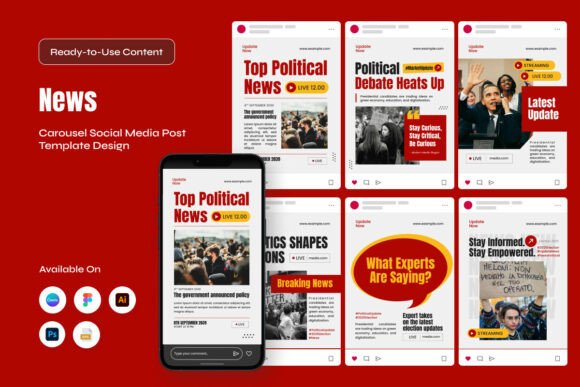 Modern Editorial Carousel for News Update: Streamline Real-Time Reporting with Professional Design
