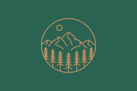 Mountain and Forest Abstract Logo Badge for Modern Branding