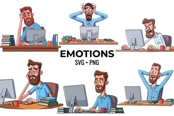 Office Emotions Clipart Set: A Strategic Tool for Visual Communication and Workplace Storytelling