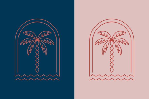 Palm Beach Tree Boho Style Logo Concept: Where Brand Identity Meets Coastal Calm