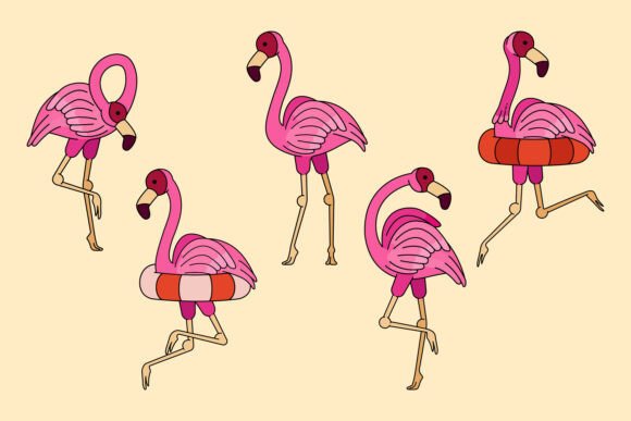 Summer Flamingo Beach Doodle: A Versatile Design Asset for Creative Projects