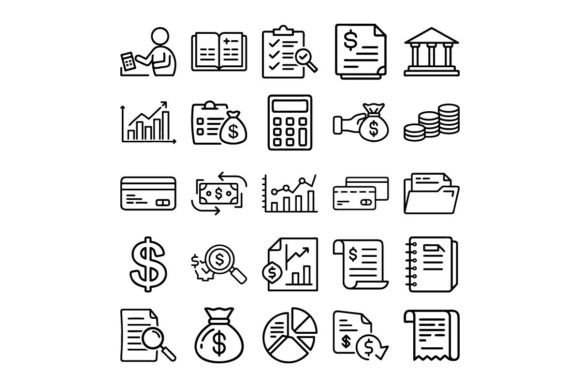 The Accounting Outline Vector Icon Set as a Communication Powerhouse