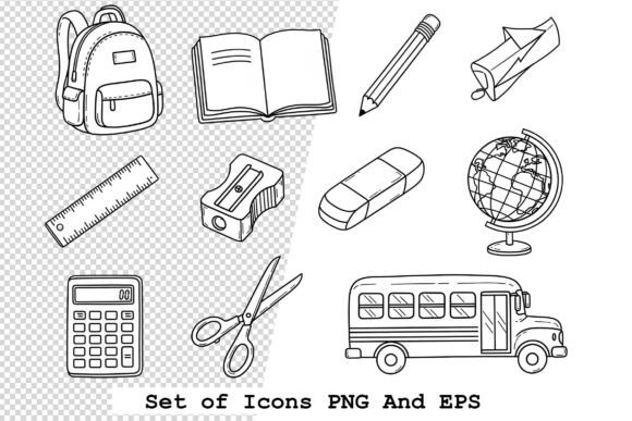 Visual Language in Education: Embracing the Set of School Icons Vector Illustration for Modern Design